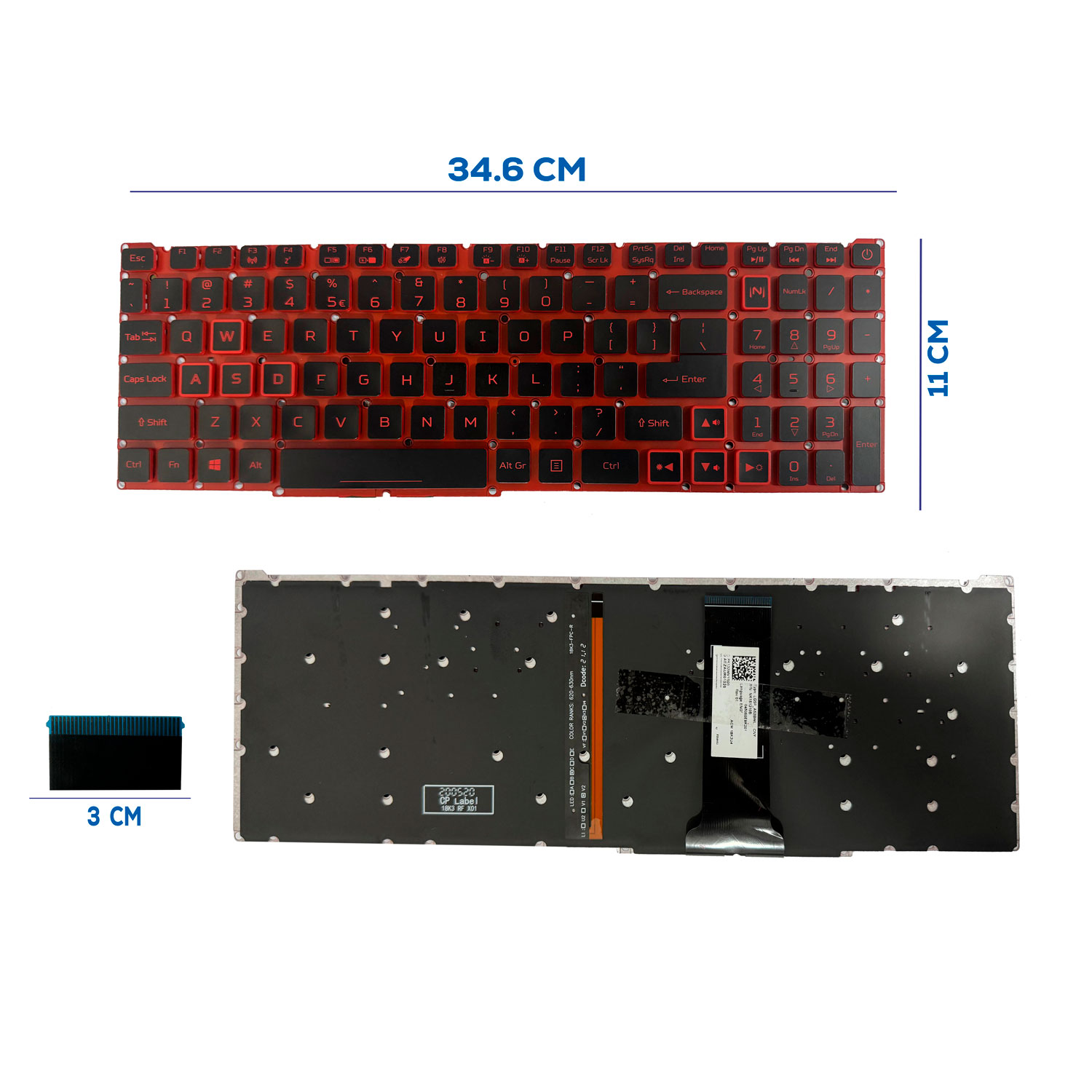 TECLADO ACER NITRO 5 AN515-54-70KK AN515-54-71J6 AN515-54-56WT AN515-54-588T AN515-54-787Z AN515-54-547D AN547D AN515-54-51M5 US ILUM (89)