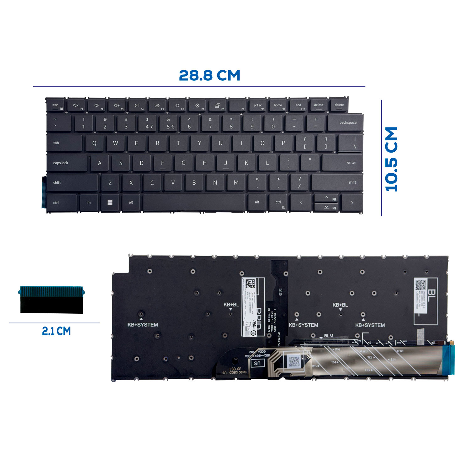 TECLADO DELL INSPIRION 5440 5445 7440 7441 P186G P187G 7640 7645 US BLACK WITH BACKLIT (335)
