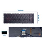 TECLADO HP 15-DC1079WM 15-DC1047NR CON BACKLIGTH SIN FRAME US ROJO NUMÉRICO (36)