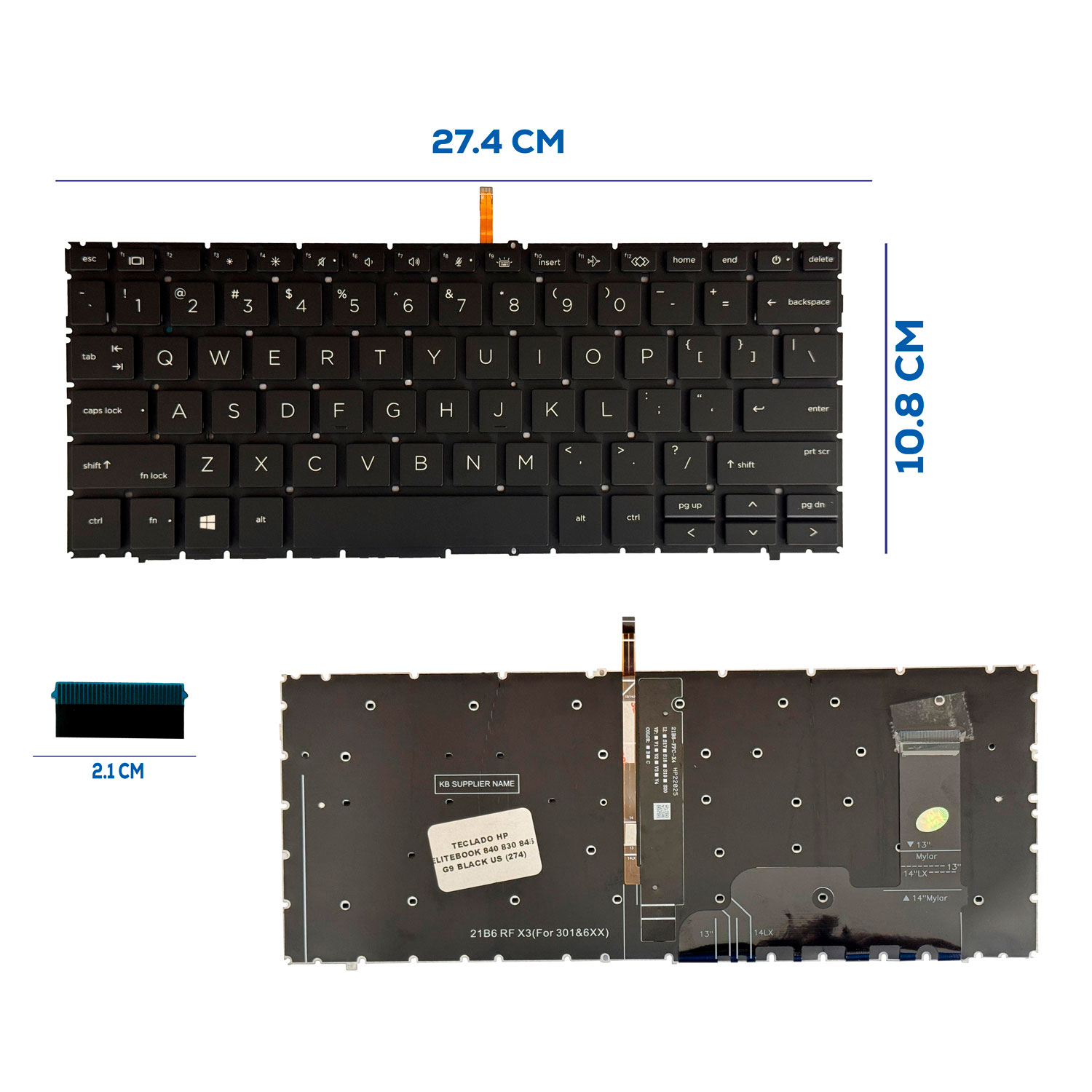 TECLADO HP ELITEBOOK 840 830 845 G9 BLACK US (274)