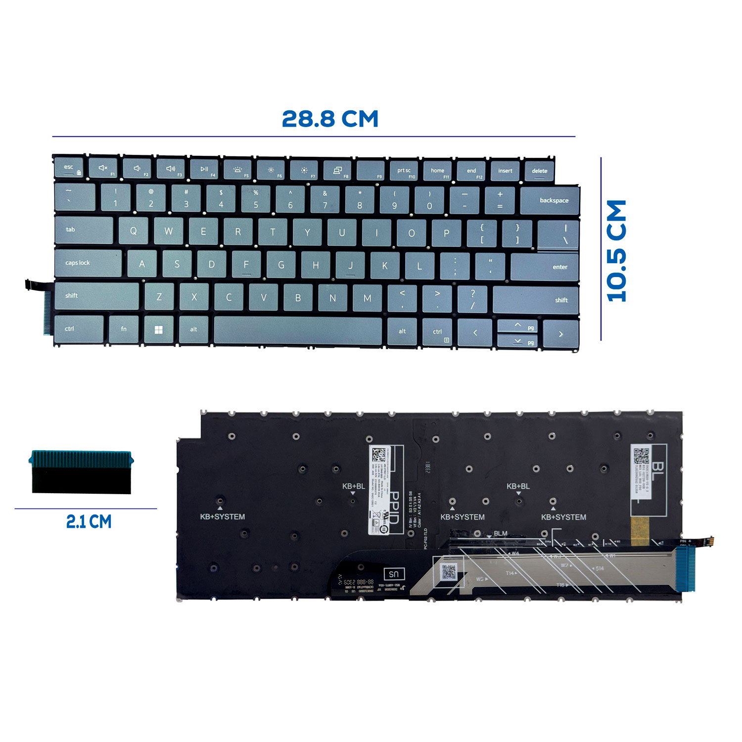TECLADO DELL INSPIRION 5440 5445 7440 7441 P186G P187G 7640 7645 US BLUE WITH BACKLIT (334)