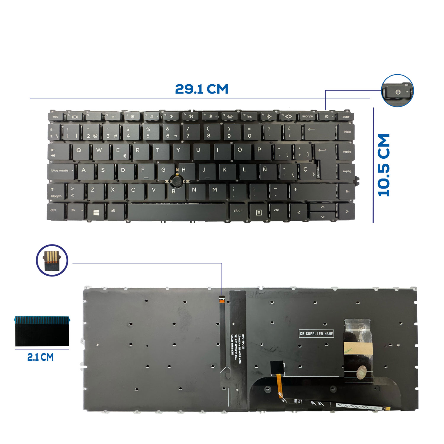 TECLADO HP 840 G7 840 G8 845 G7 745 G7 745 G8 CON BACKLIGTH CON POINTER BOTTON SP (71)