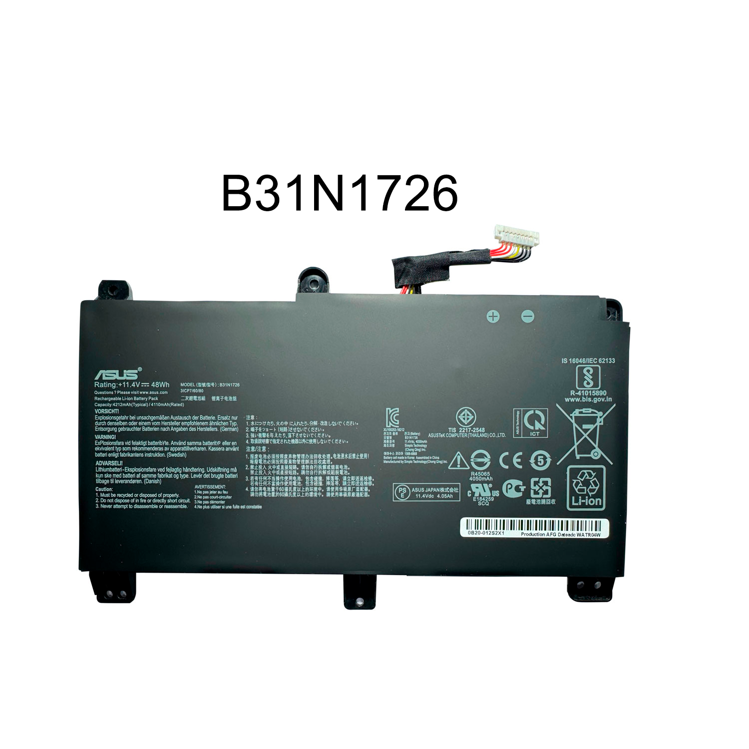 BATERIA ASUS B31N1726-2 ORG