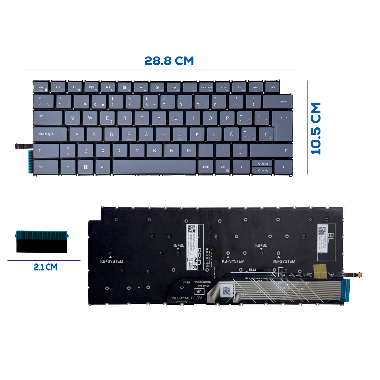 TECLADO DELL INSPIRION 5440 5445 7440 7441 P186G P187G 7640 7645 SP BLUE WITH BACKLIT SP (336)