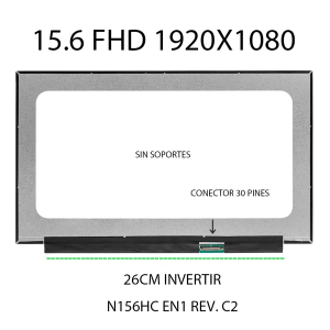 PANTALLA 15.6 SLIM 30 PINES FHD NARROW SIN SOPORTES 60HZ INVERTER 26CM 20.5 ALTO X 35CM ANCHO