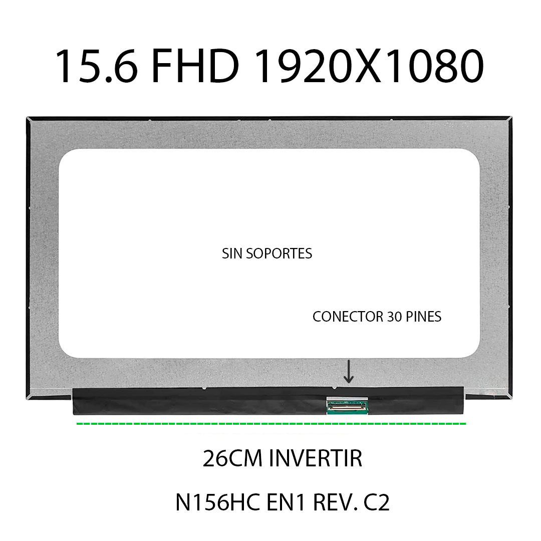 PANTALLA 15.6 SLIM 30 PINES FHD NARROW SIN SOPORTES 60HZ INVERTER 26CM 20.5 ALTO X 35CM ANCHO