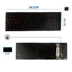 TECLADO ASUS N551 N551J G55L G551JM G551JM-DH71 G551JW SIN FRAME CON BACKLIGTH SP NUMÉRICO BOTON POWER ROJO RED (238)