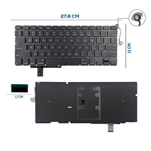 TECLADO APPLE MACBOOK PRO 17 A1297 2009 TO 2012 CON BACKLIGTH SIN FRAME US (304)