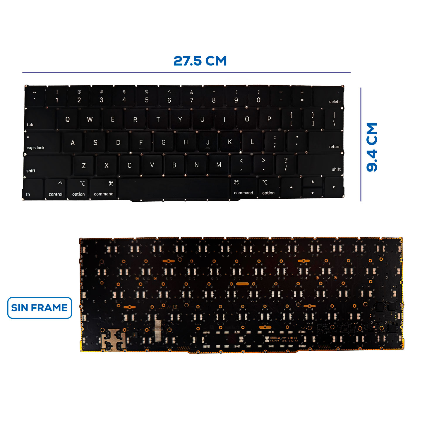 TECLADO APPLE MACBOOK PRO RETINA 13.3 A2159 SIN FRAME US (287)