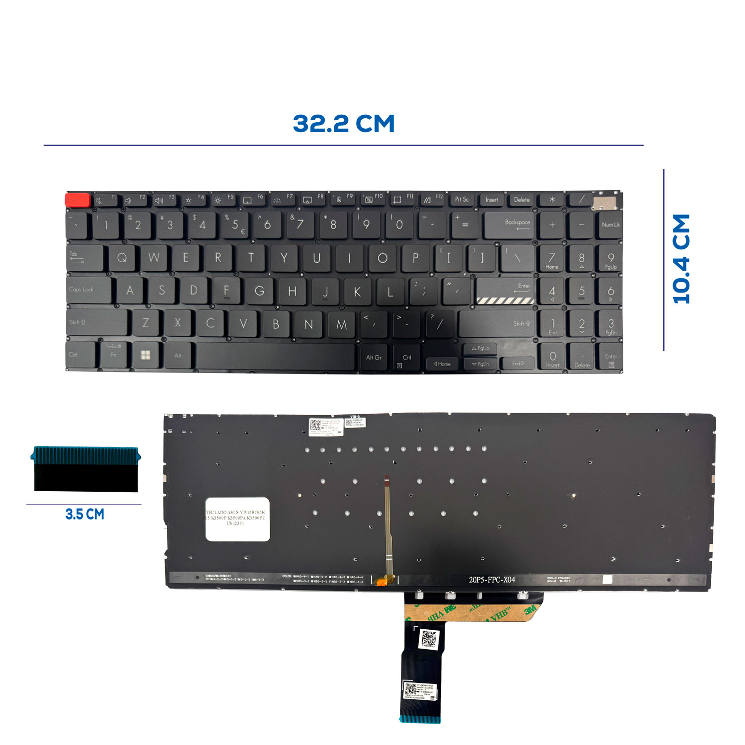 TECLADO ASUS VIVOBOOK 15 K3500P K3500PA K3500PC US (231)