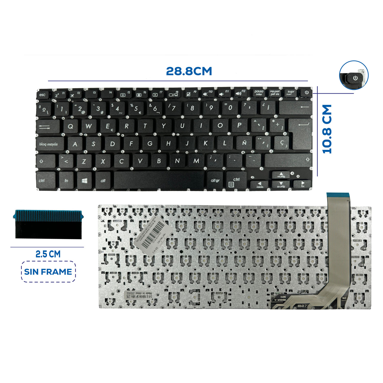 TECLADO ASUS X407 X407M X407MA X407UBR X407UA X407UB SP (106)