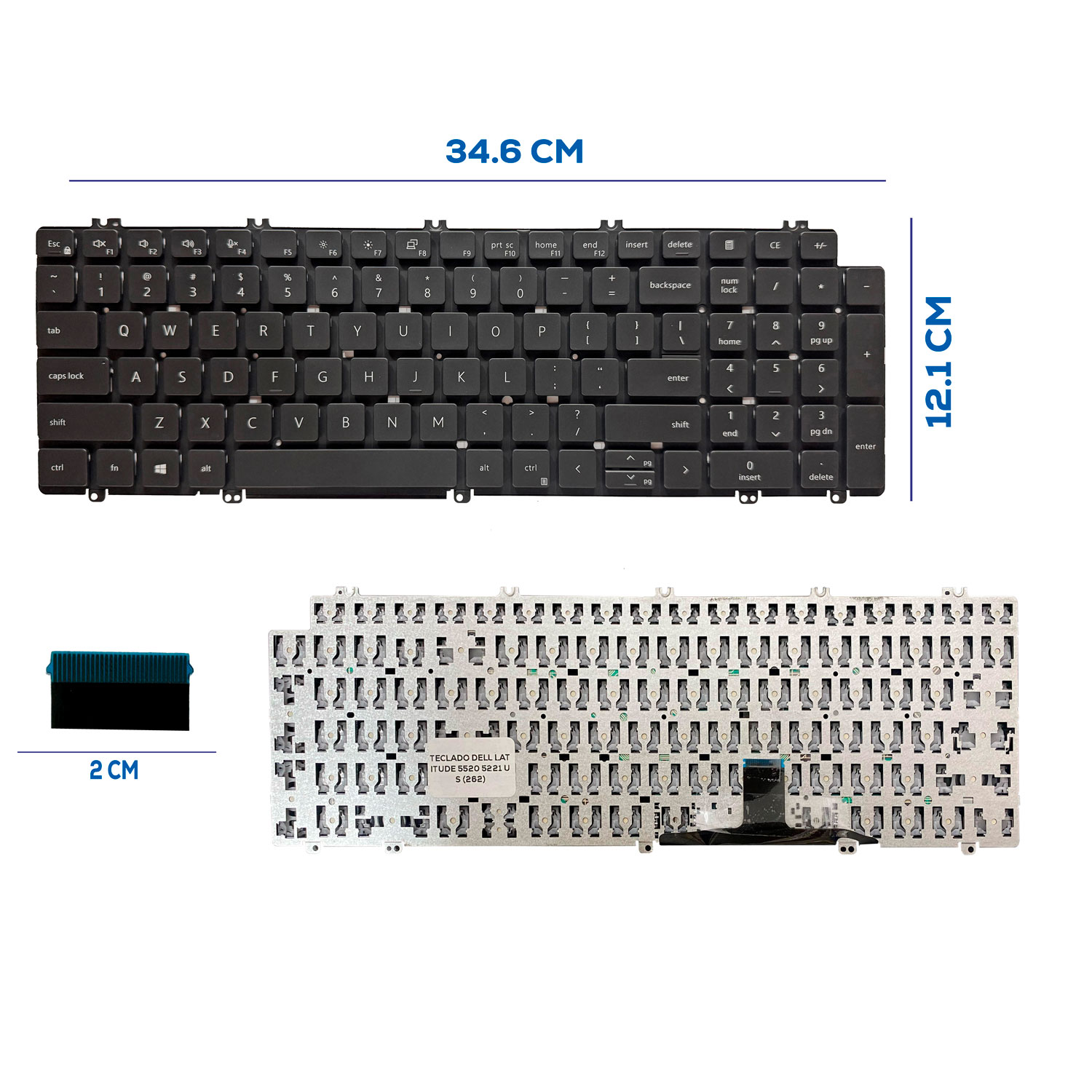 TECLADO DELL LATITUDE 5520 5221 US (262)
