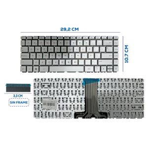 TECLADO HP 14-BS 14-BS000 14-BW SILVER SIN FRAME ENTER SMALL SP (38)