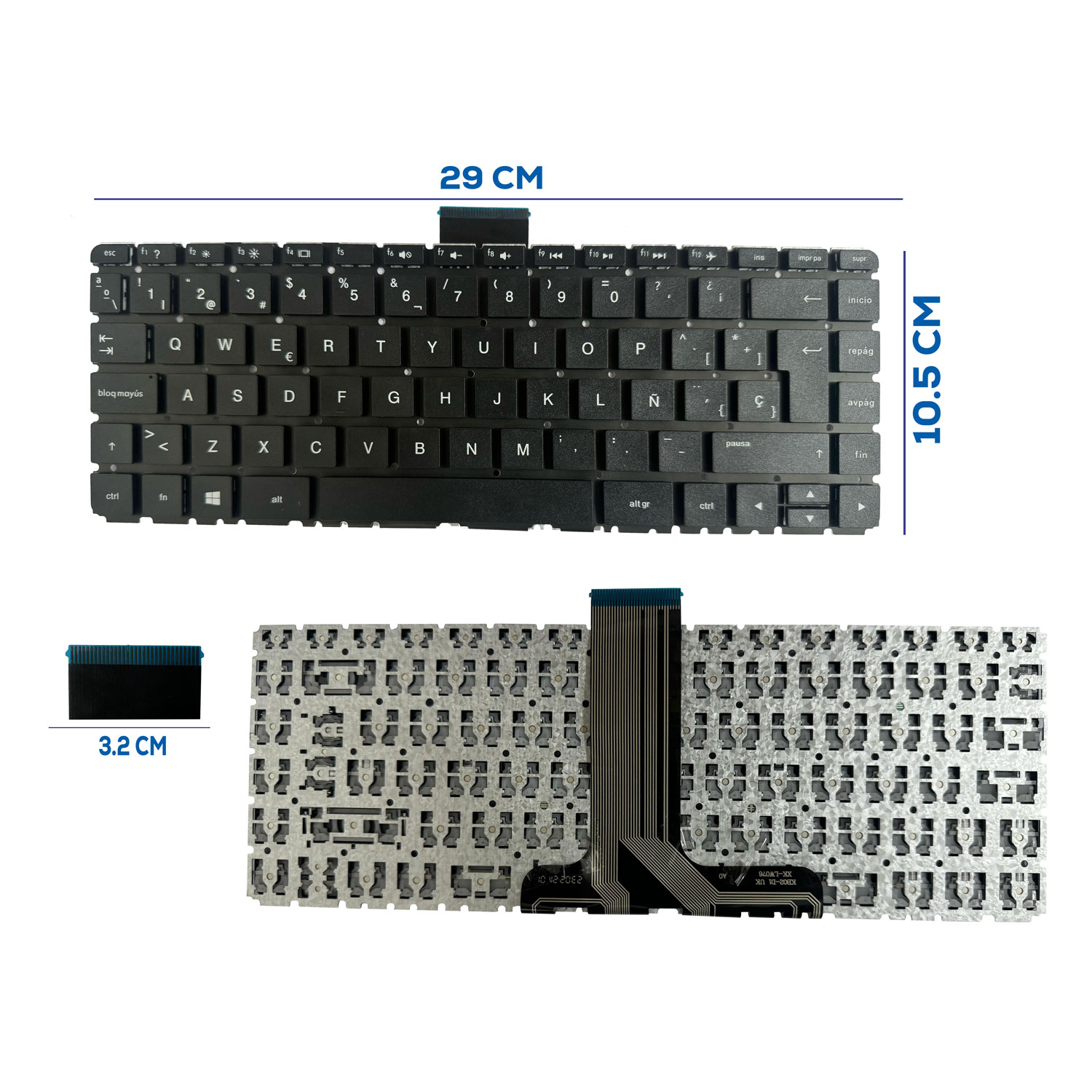 TECLADO HP 14 AX CB SIN FRAME ESQUINAS OVALADAS SP ORG (15)