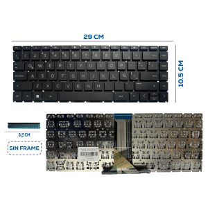 TECLADO HP 14 AX CB SIN FRAME SP ESQUINAS CUADRADAS *ORG* (14)