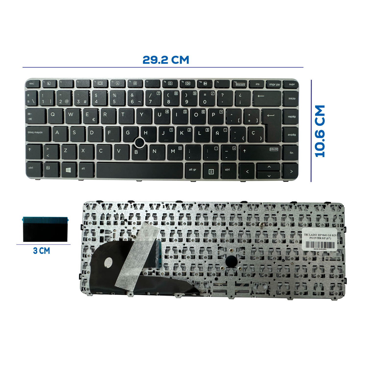 TECLADO HP 840 G3 POINTER SP (330)