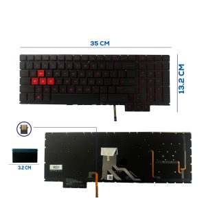 TECLADO HP OMEN 15-CE 15-CE000 15-CE100 15T-CE000 15T-CE100 CON BACKLIGTH SIN FRAME US NUMÉRICO ORG (51)