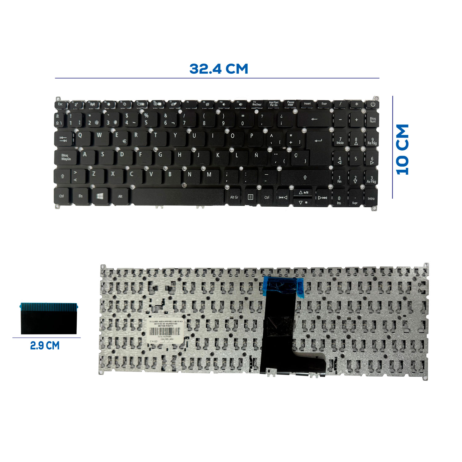 TECLADO ACER ASPIRE 5 A515-43 A515-52 SP NUMERICO BOTON POWER (74)