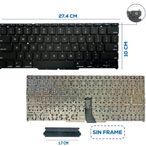 TECLADO APPLE MACBOOK AIR 11 2011 2012 2013 A1370 / A1465 SIN FRAME US (8)