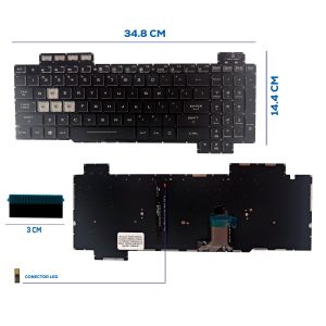 TECLADO ASUS FX505 FX505D BLANCO FX505DV FX505DD FX505DT FX505DU FX505DY FX505G FX505GT FX505GU FX505GE US (264)