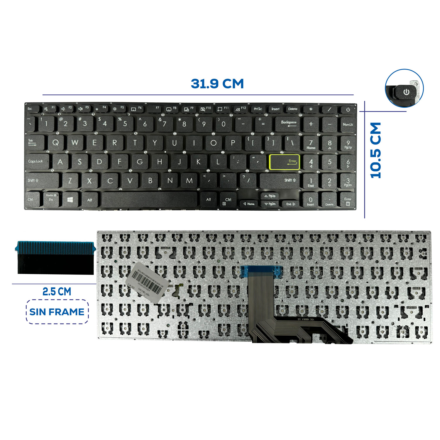 TECLADO ASUS K513E BLACK US (187)