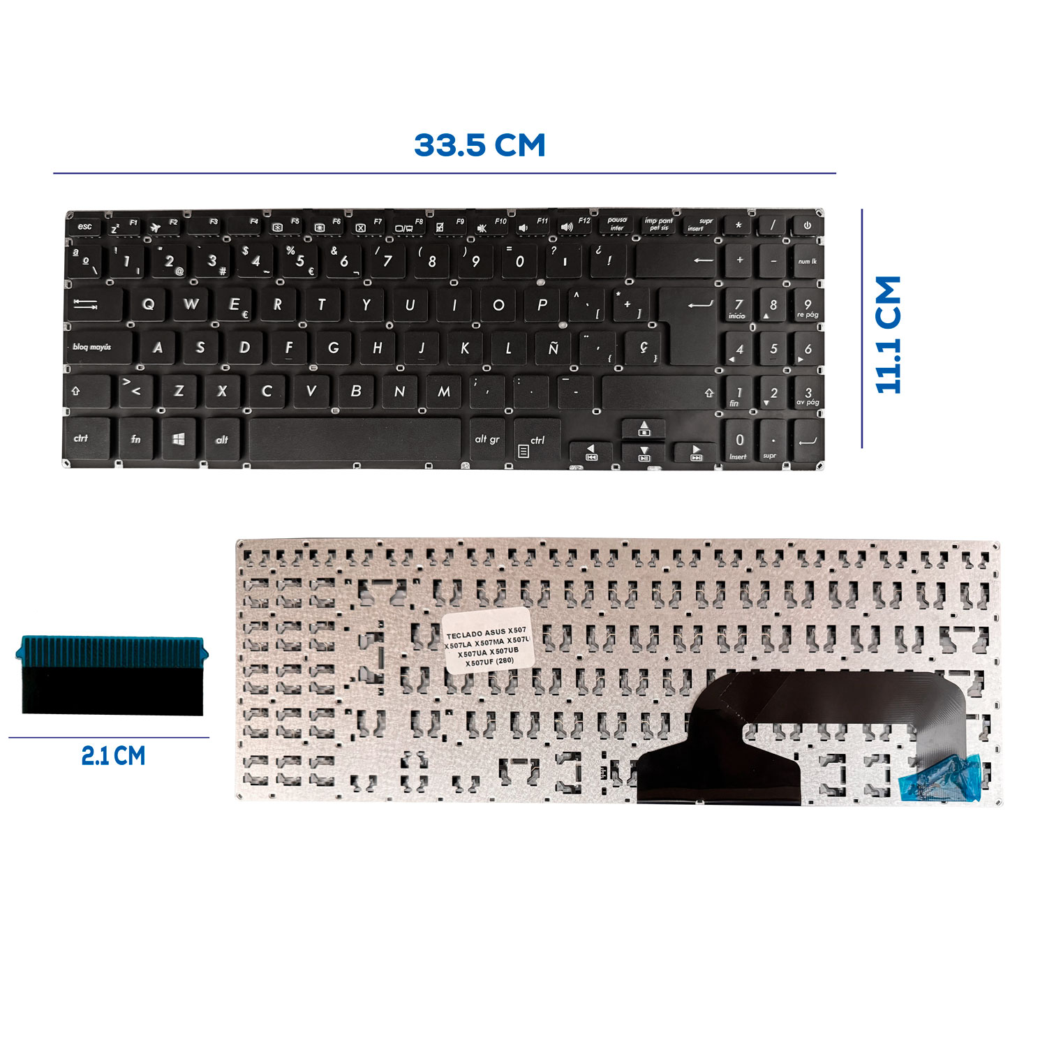 TECLADO ASUS X507 X507LA X507MA X507U X507UA X507UB X507UF BOTON POWER SIN FRAME SP NUMÉRICO (280)