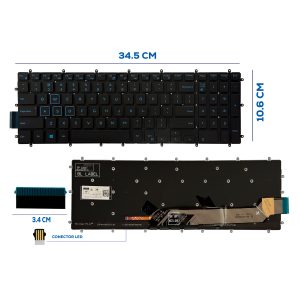 TECLADO DELL GAMORA AZUL G7 7590 7588 7790 15 5567 SIN FRAME CON BACKLIGTH US NUMERICO (211)