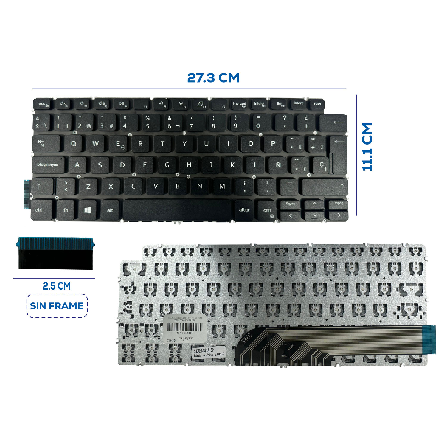 TECLADO DELL LATITUDE 3410 3311 SP (133)