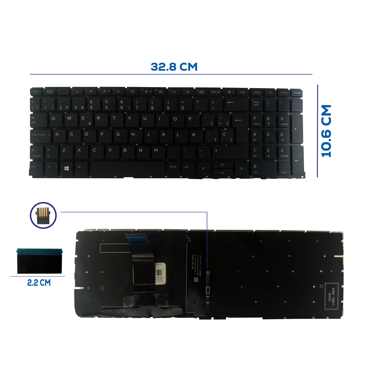 TECLADO HP PROBOOK 650 G8 450 G8 455 G8 455R G8 CON BACKLIGTH SIN FRAME BOTTON POWER SP NUMERICO (214)
