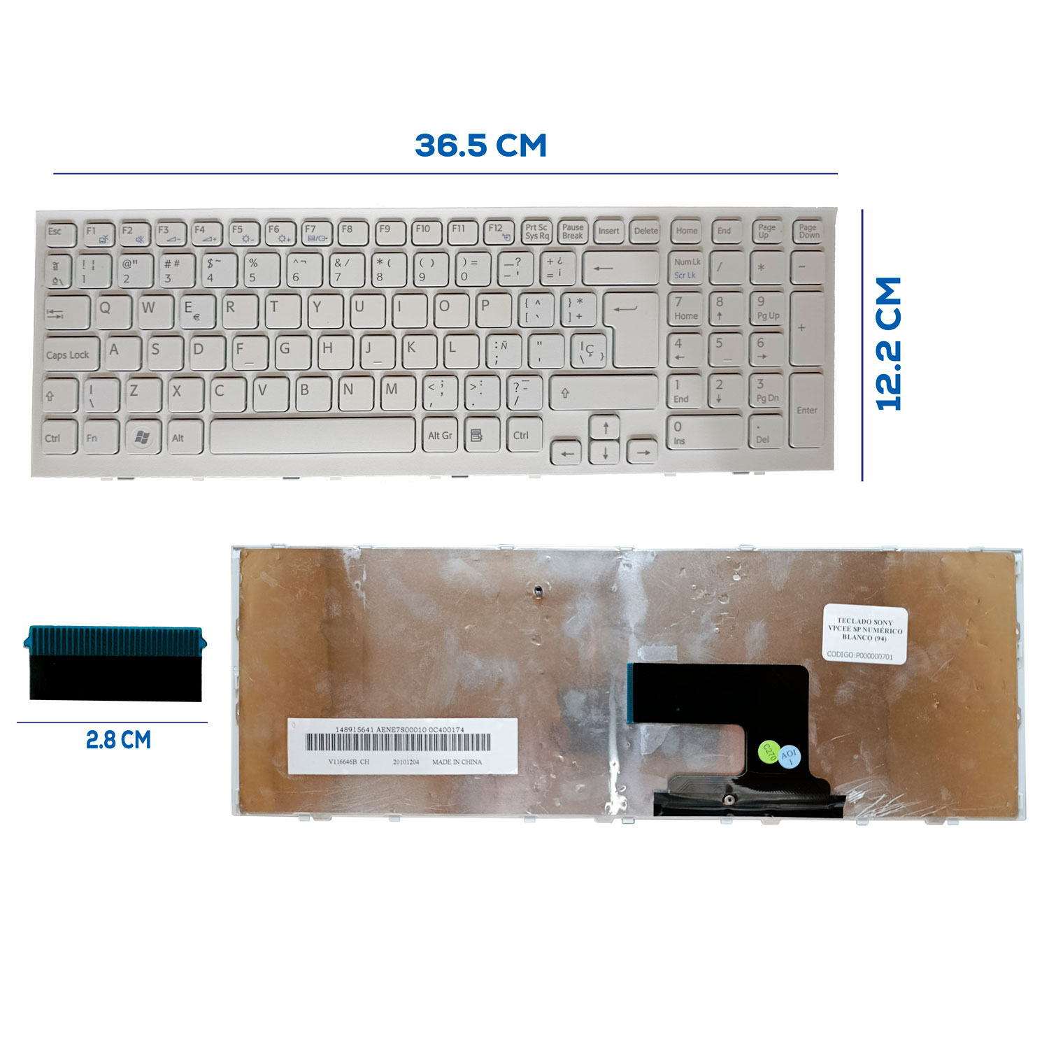 TECLADO SONY VPCEE SP NUMÉRICO BLANCO (94)