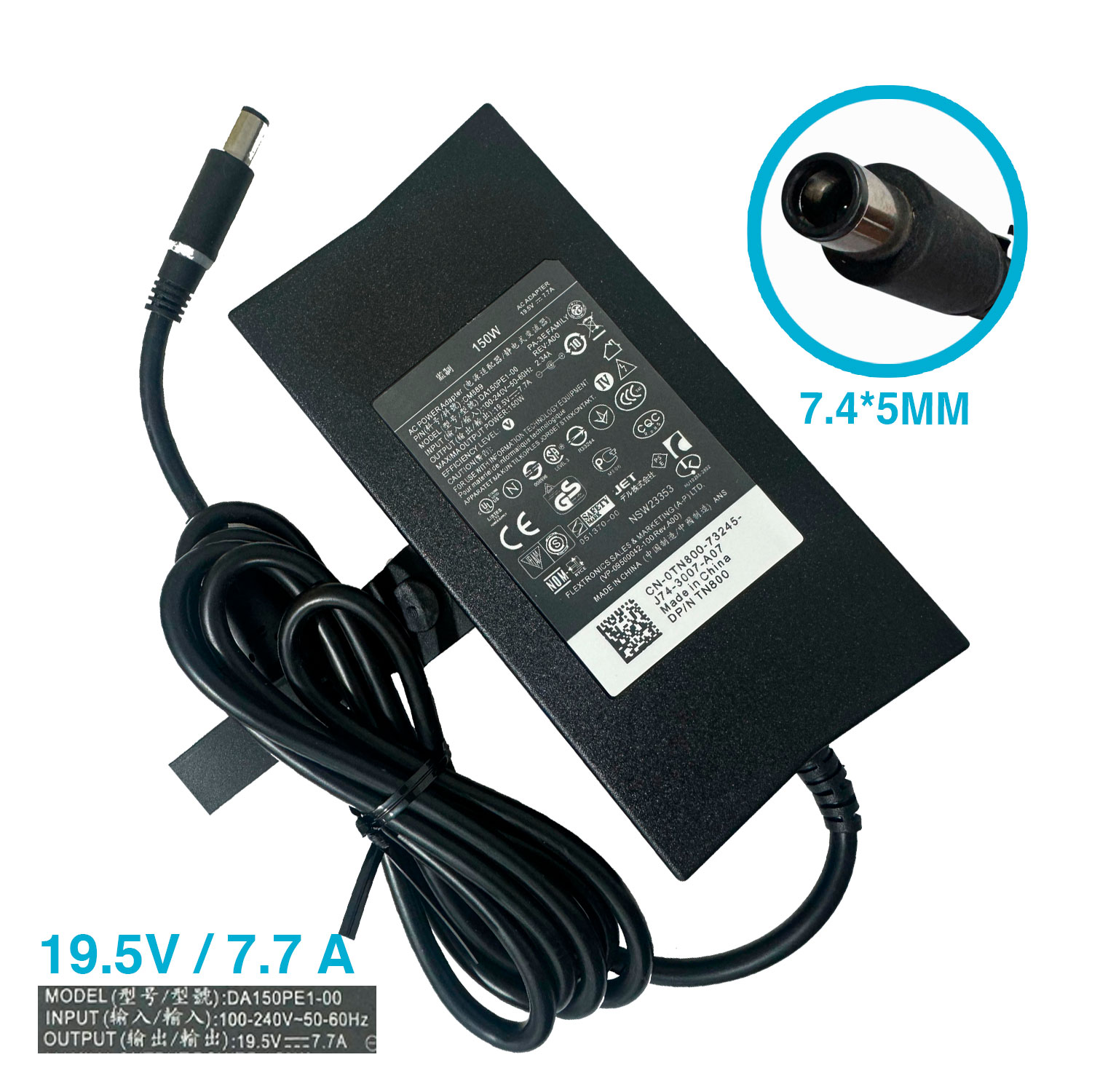 CARGADOR DELL AGUJA 7.4X5.0MM 19.5V 7.7A 150W