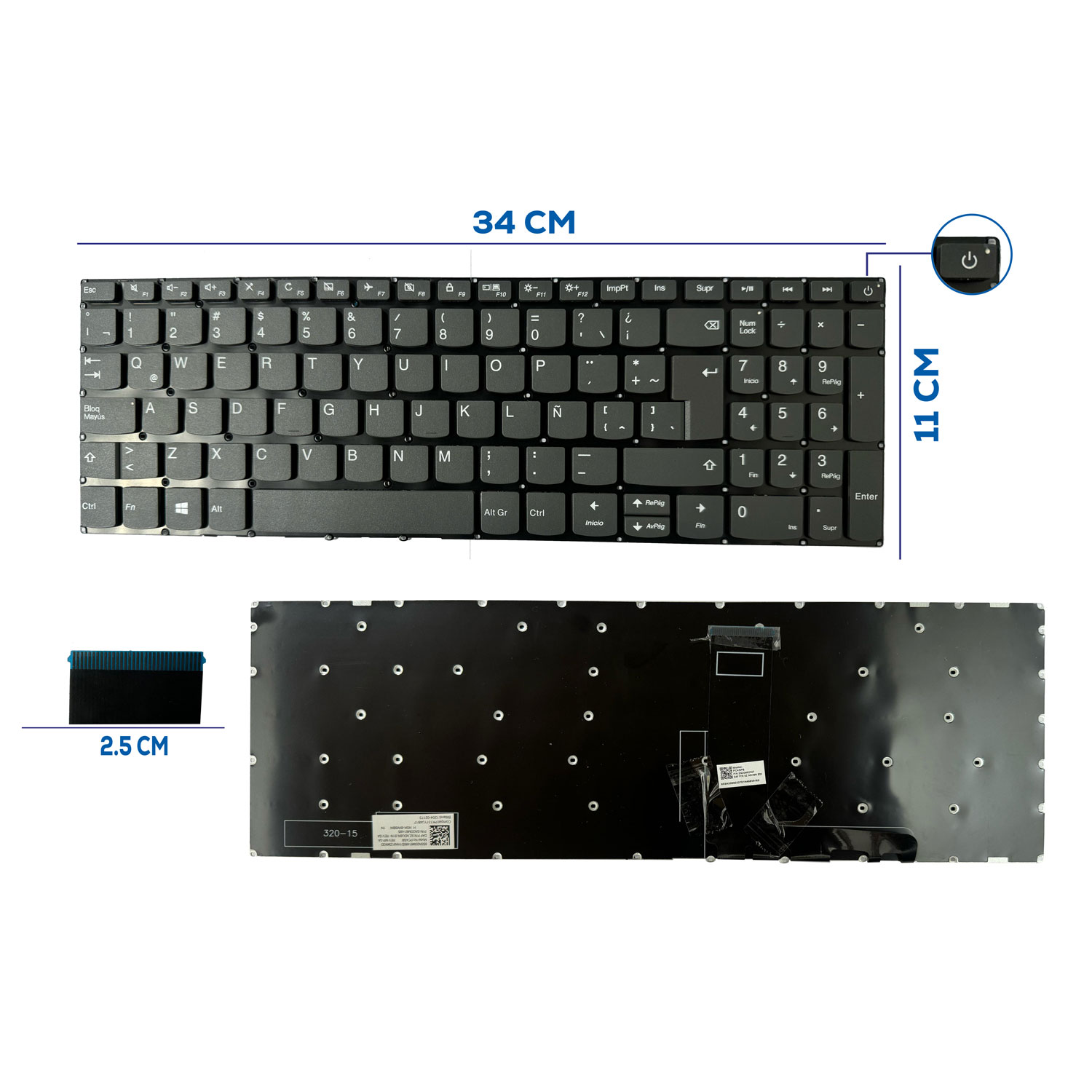 TECLADO LENOVO 330 15 BOTON POWER SP ORG (145)