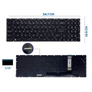 TECLADO MSI GE76 RAIDER 10UG 10UH 11UH GP76 MS-17K4 BOTON POWER CON BACKLIGTH SIN FRAME SP NUMÉRICO (349)