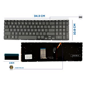 TECLADO HP VICTUS 15 15-FA0031DX 15-FA0032DX 16 16-D0013DX 16- D0030NR 16T-D000 CON BACKLIGTH BOTON POWER SIN FRAME SP NUMÉRICO (234)