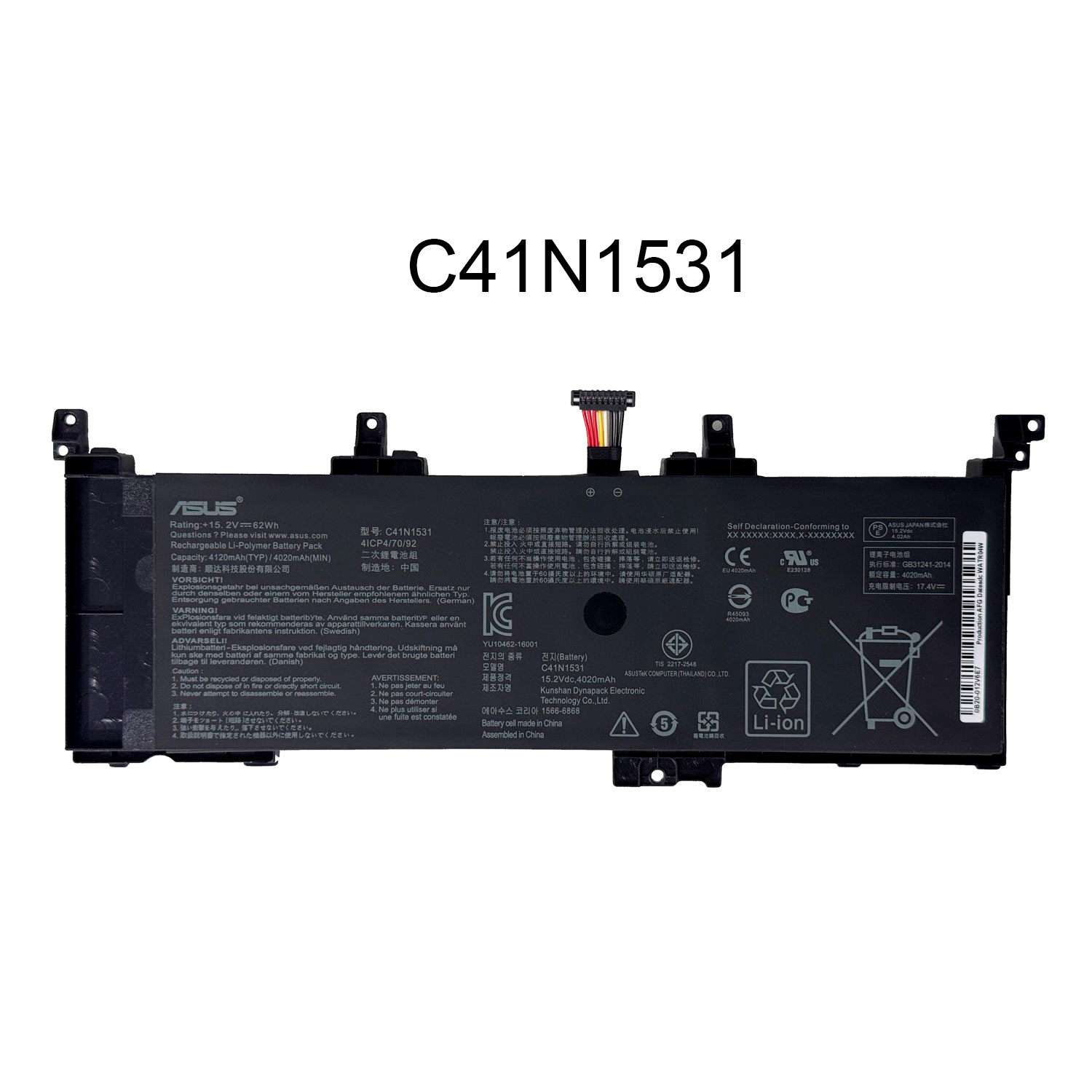 BATERIA ASUS C41N1531 GL502VS GL502VY GL502VS-1A GL502VY-DS71 INTERNA ORG