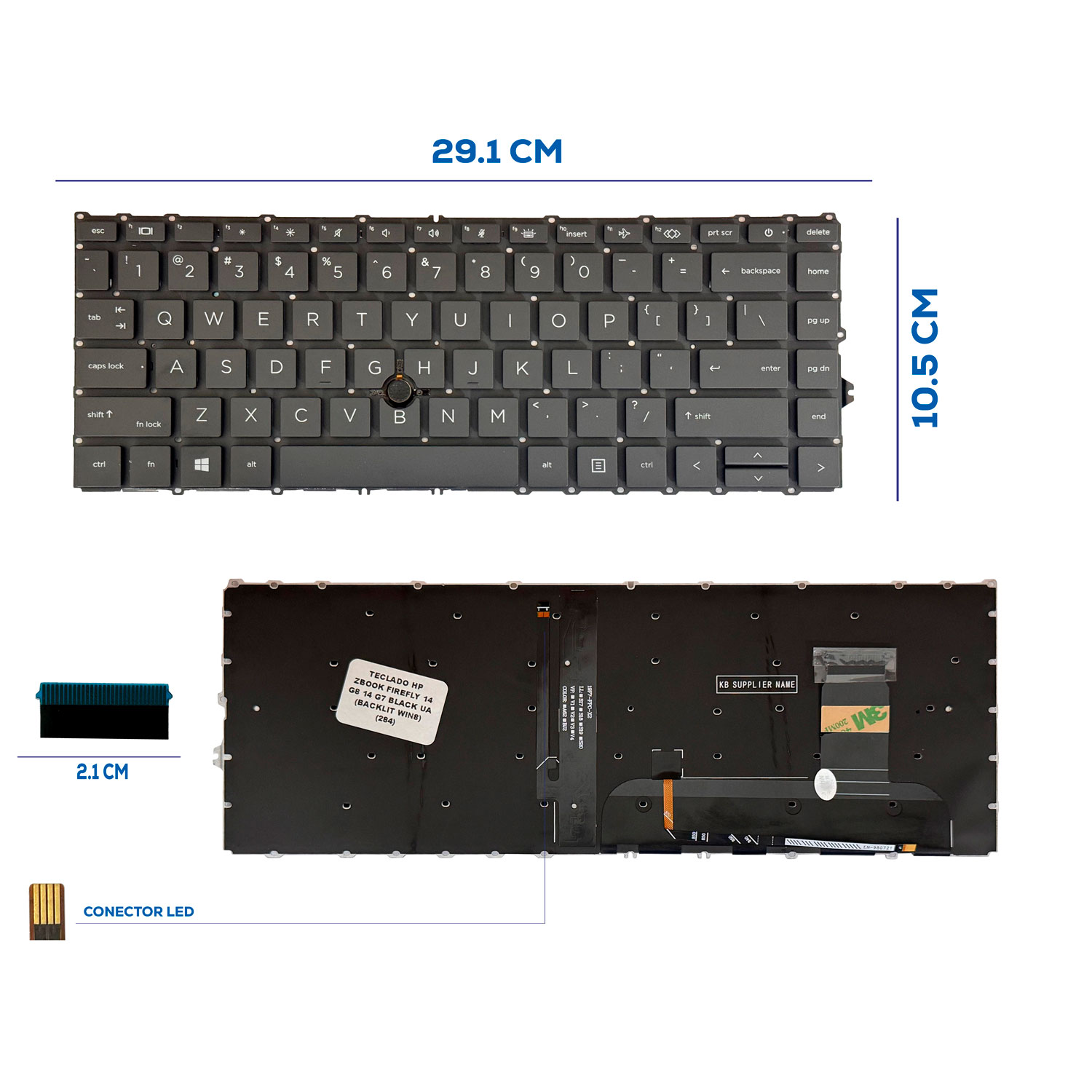 TECLADO HP ZBOOK FIREFLY 14 G8 14 G7 BLACK UA (BACKLIT WIN8) (284)