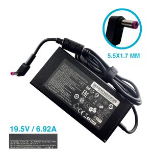 CARGADOR ACER 19.5V/6.92A/135W/5.5X1.7MM (PIN MORADO)