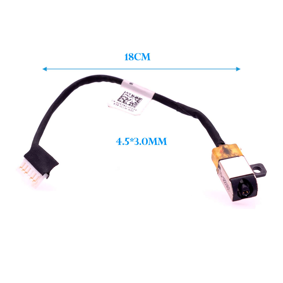DC JACK DELL P66F 15-5567 15-5565 15-5765 4.0X3.0MM 18 CM 6PIN 5 HILOS