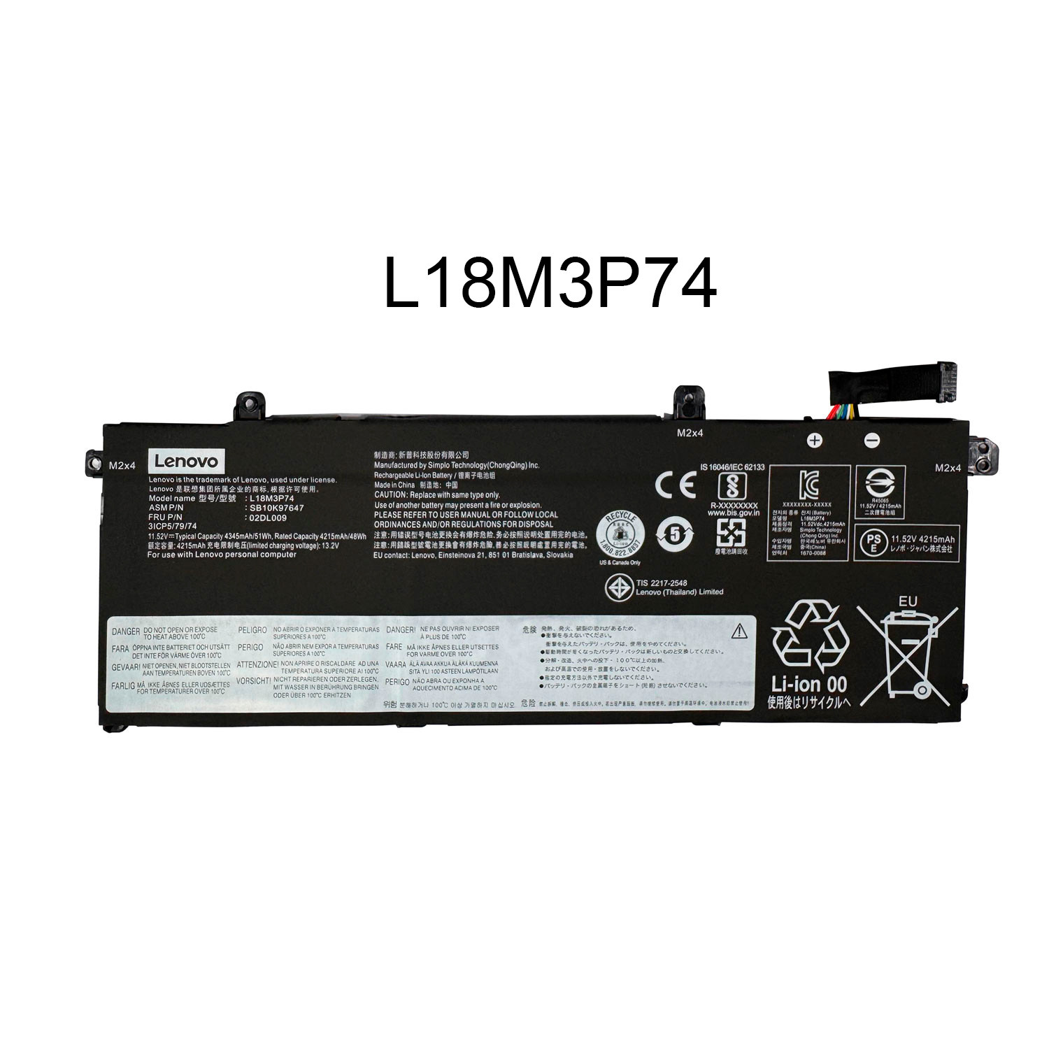 BATERIA LENOVO L18M3P74 ORG