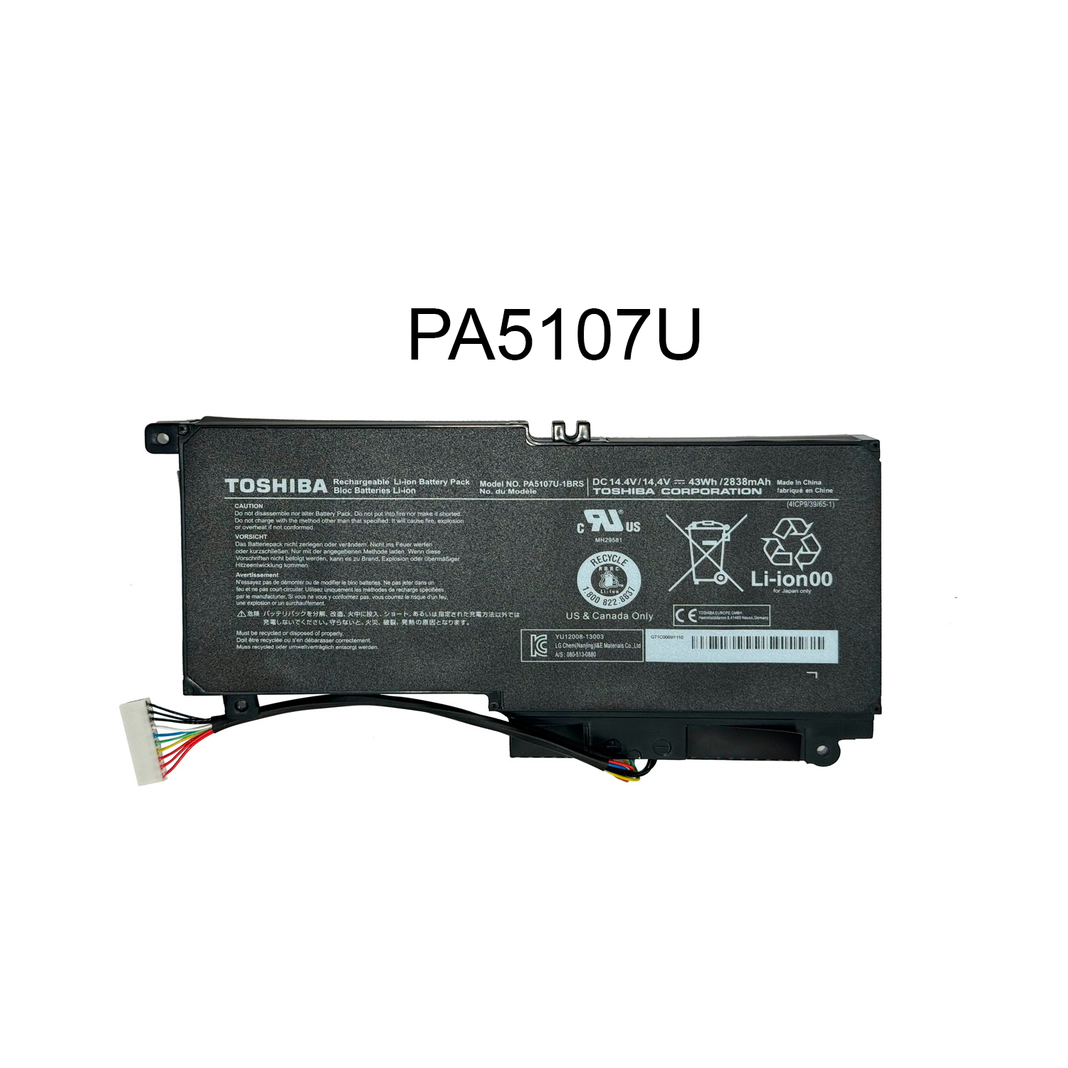 BATERIA TOSHIBA PA5107U 43WH INTERNA OEM