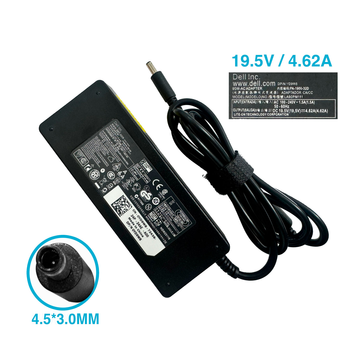 CARGADOR DELL FINO 4.5X3.0MM 19.5V/4.62A 90W