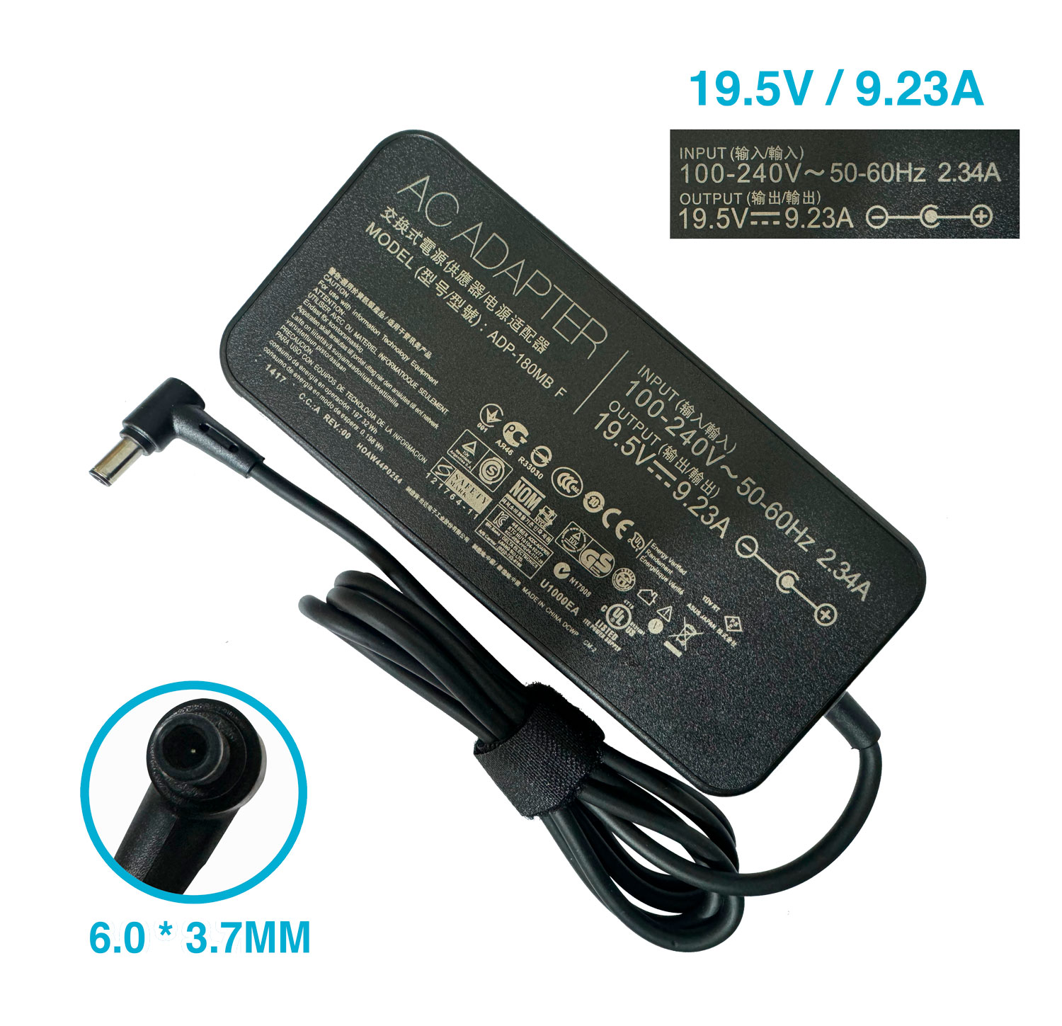 CARGADOR ASUS 19.5V/9.23A/180W/6.0X3.7MM