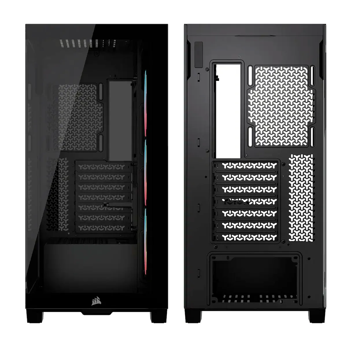 CASE CORSAIR ATX 3500X LX-R RGB iCUE LINK Panoramic Glass 2USB3.2 HD-Audio Mid-Tower Black - Imagen 3