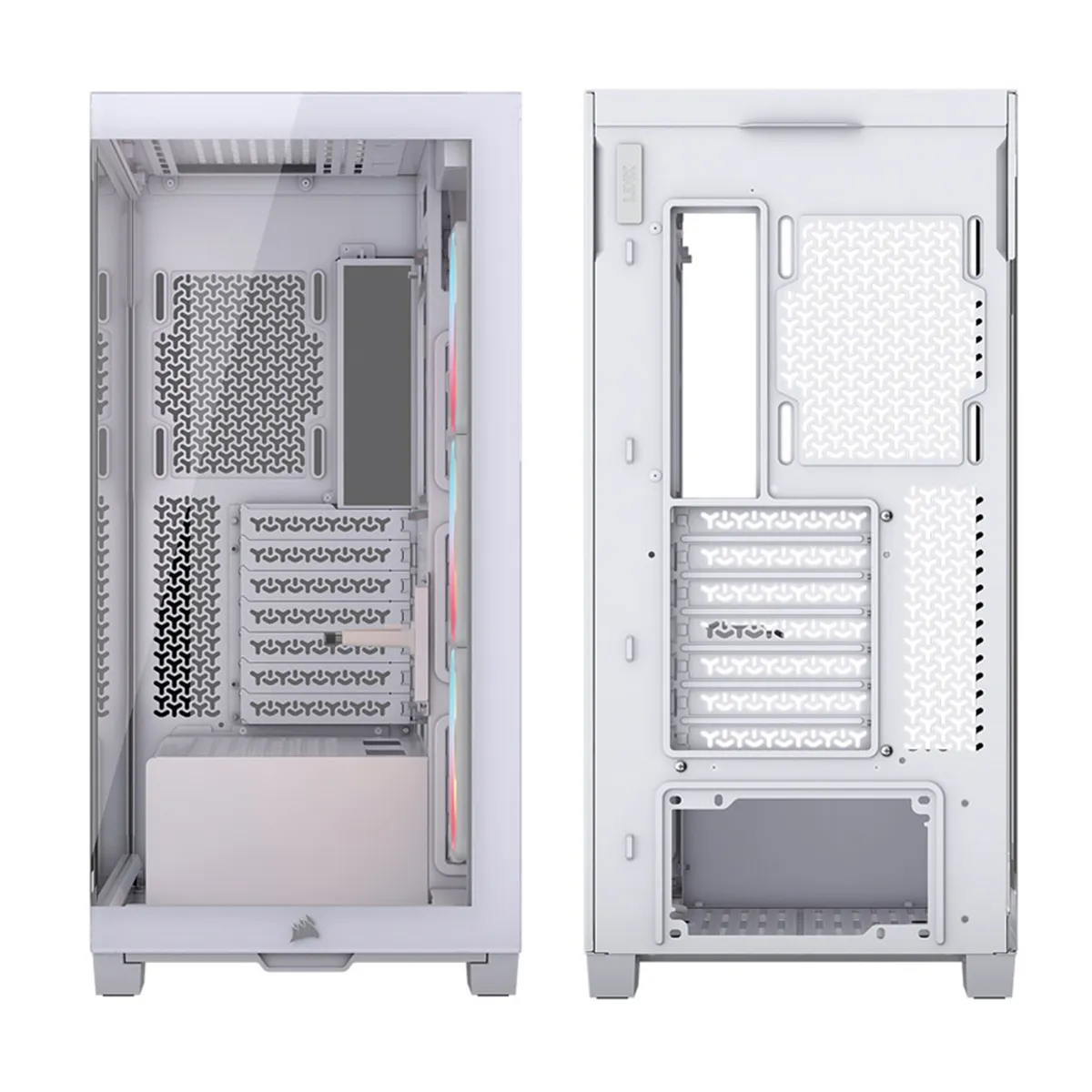 CASE CORSAIR ATX 3500X LX-R RGB iCUE LINK Panoramic Glass 2USB3.2 HD-Audio Mid-Tower White - Imagen 3