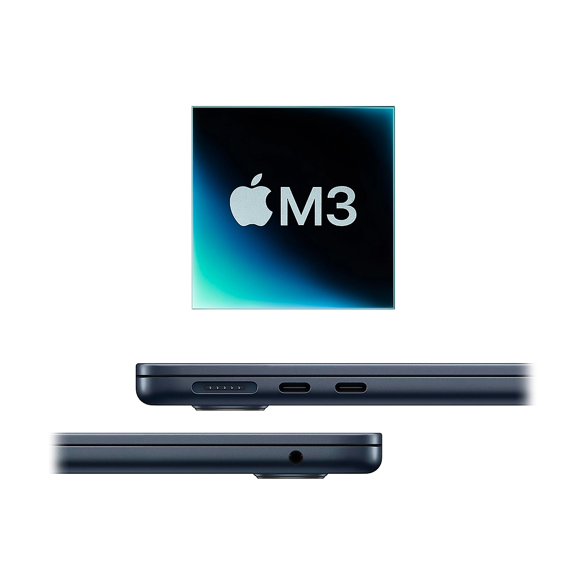 NOT. APPLE MacBook AIR M3 24GB 512GB-SSD 13.6.Inch MacOS Midnight - Imagen 3