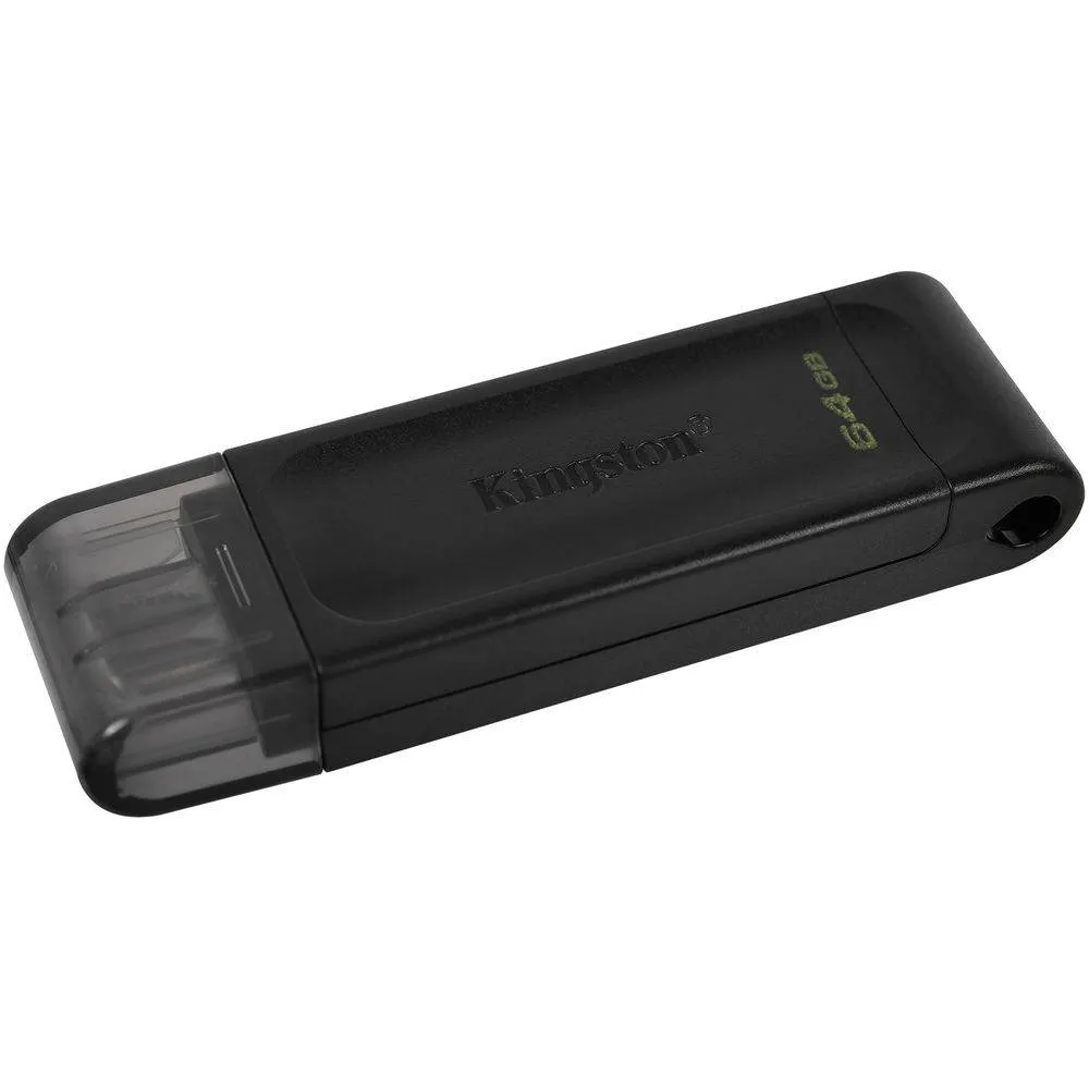 FLASH MEMORY KINGSTON DATATRAVELER 70 DT70 64GB USB-C NEGRO - Imagen 2