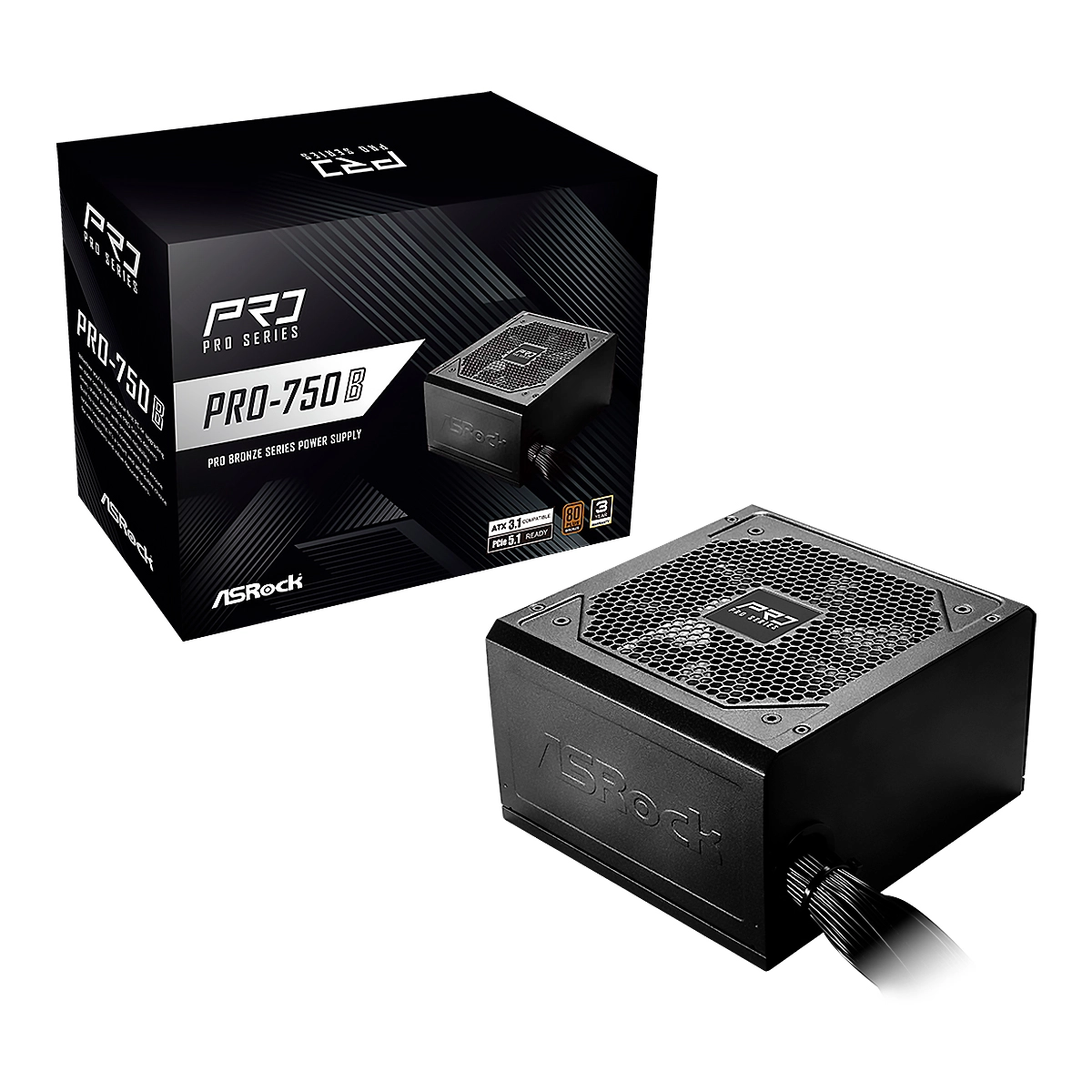 POWER SUPPLY ASROCK Pro Series 750W PRO-750B 80 Plus Bronze