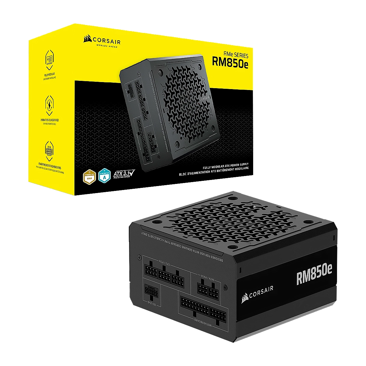 FUENTE DE PODER CORSAIR RM850e 850W FULLY MODULAR LOW-NOICE ATX3.1 PCIe5.1 GOLD