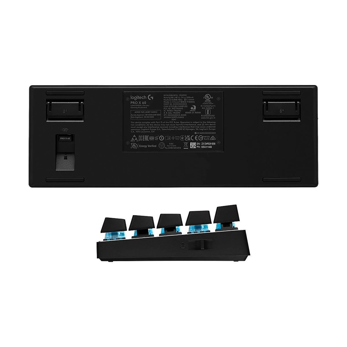 TECLADO LOGITECH G PRO X 60 LIGHTSPEED WIRELESS GAMING ULTRA COMPACT TKL MECHANICAL RGB BLACK - Imagen 4