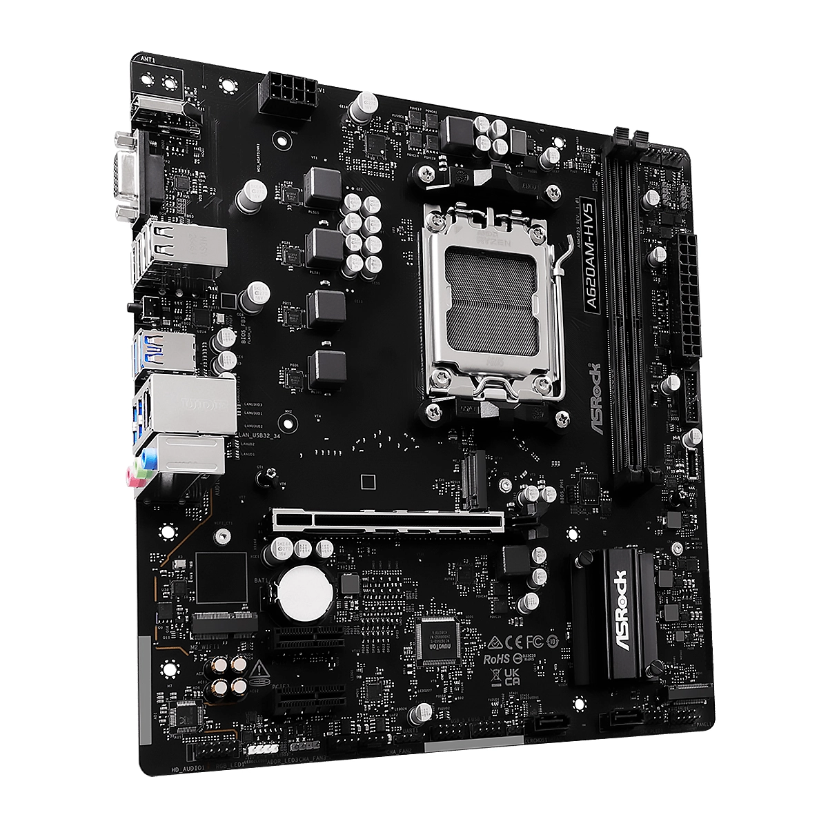 MBO ASROCK A620AM-HVS AMD Socket AM5 Ryzen 9000 2XDDR5 D-Sub HDMI 2M.2 3USB3.2 PCIe4.0 mATX - Imagen 3